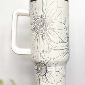 Floral Daisy 40 Oz Tumbler Laser Engraved Wrap Digital Download SVG PDF ...