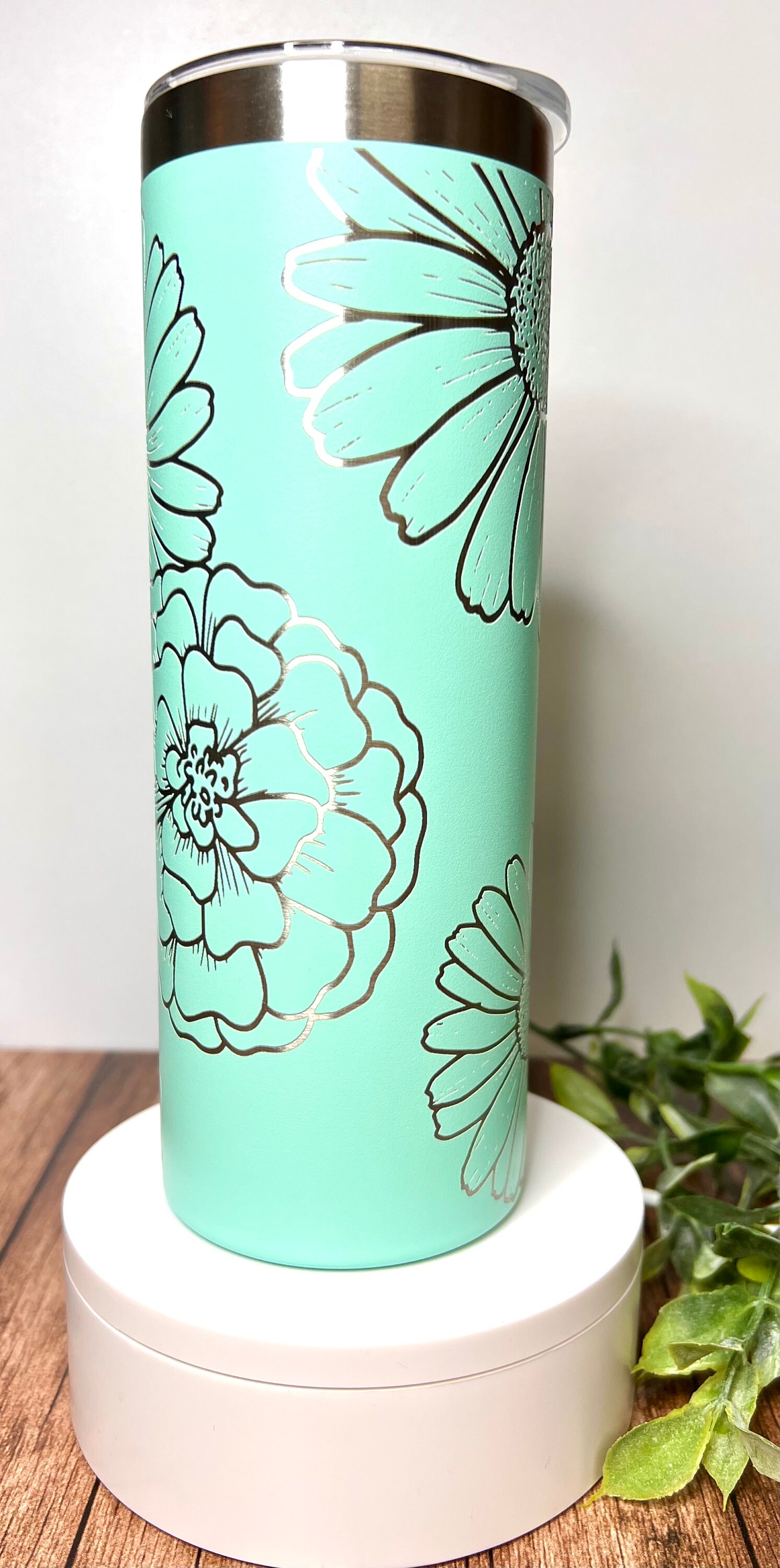 Floral Tumbler 20 Oz Wrap Laser File: Daisy Marigold Design (SVG, PDF ...