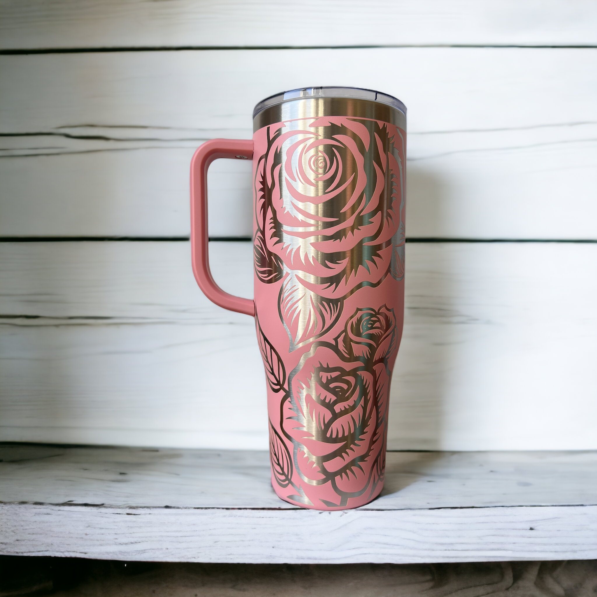 Rose Floral 40 Oz Tumbler Wrap Laser Engrave File Engraved Digital ...