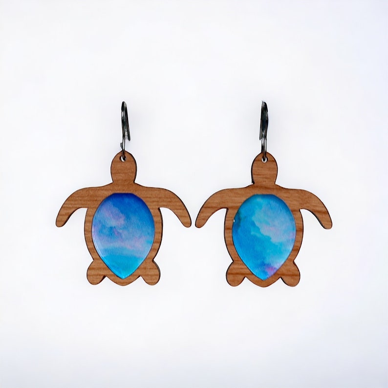 Sea Turtle Inlay Sea Turtle Inlay Earring Bundle Laser Cut File Digital Download SVG PDF ...