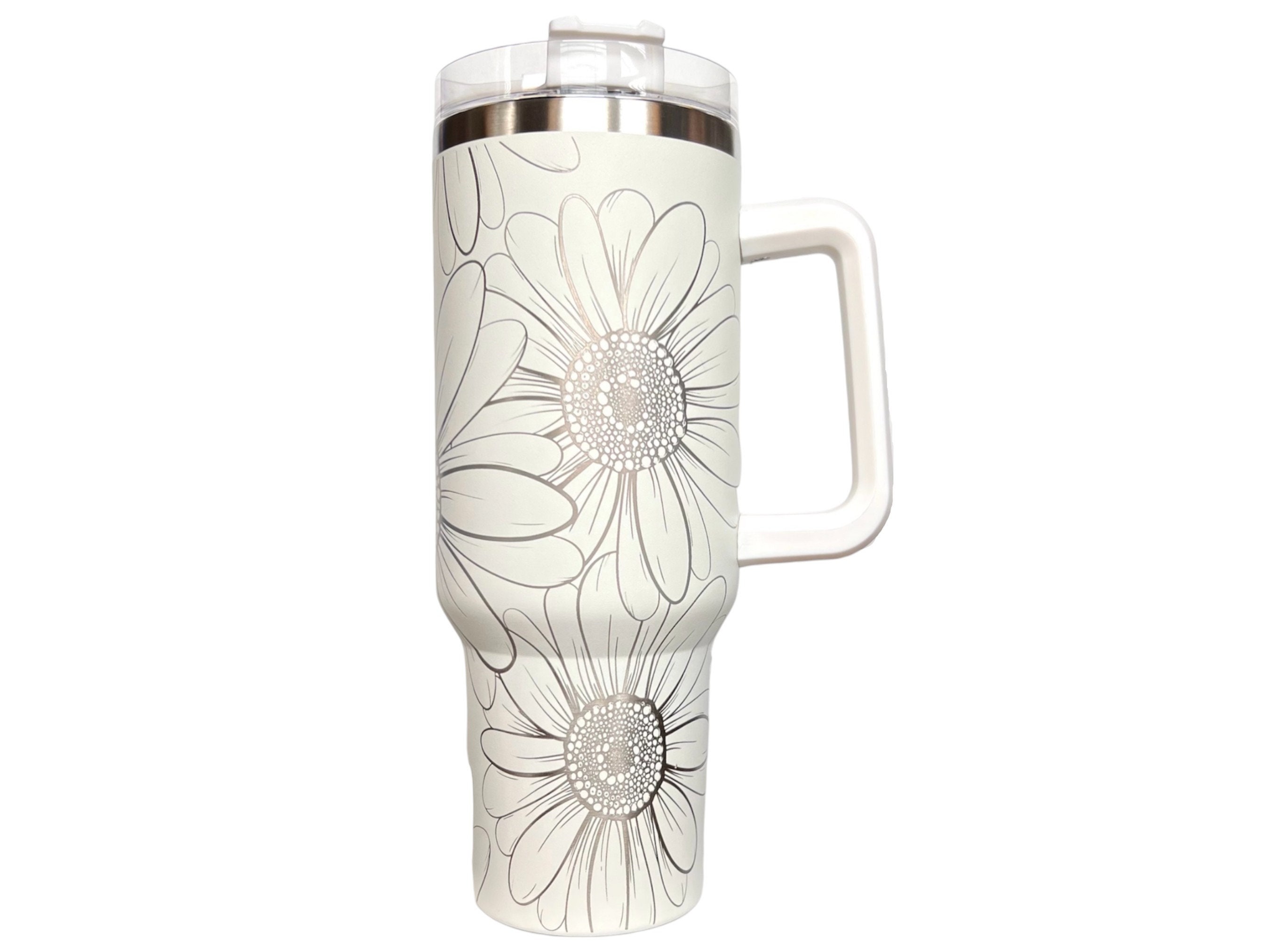 Floral Daisy 40 Oz Tumbler Laser Engraved Wrap Digital Download SVG PDF ...