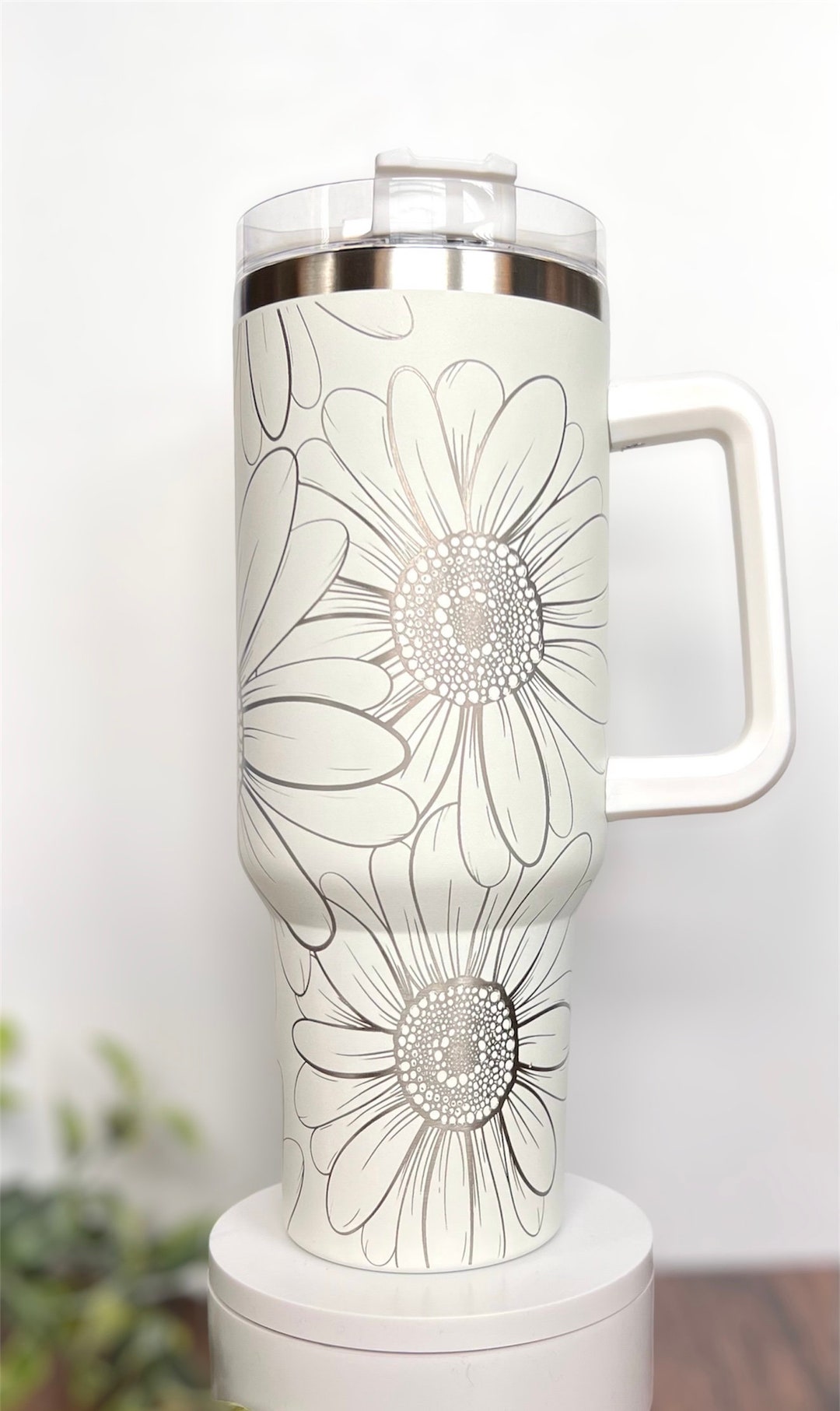 Floral Daisy 40 Oz Tumbler Laser Engraved Wrap Digital Download SVG PDF ...
