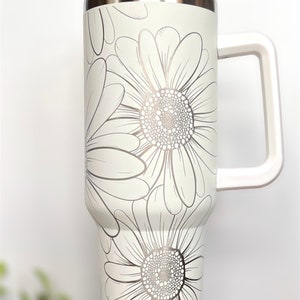Floral Daisy 40 Oz Tumbler Laser Engraved Wrap Digital Download SVG PDF ...