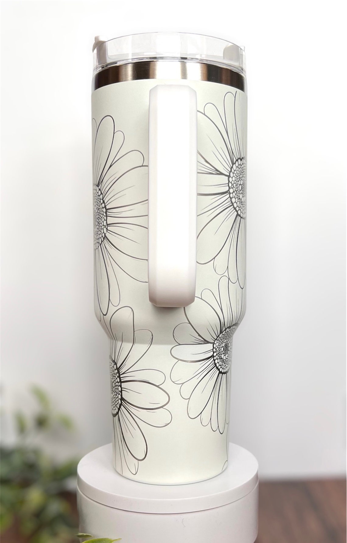 Floral Daisy 40 Oz Tumbler Laser Engraved Wrap Digital Download SVG PDF ...