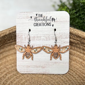 Honey Bee Inlay Earring Laser Digitale SVG-pdf-download