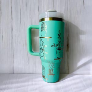 Plants Succulents Full 40 oz Tumbler Wrap Laser Engraved Design Digital Download SVG PDF