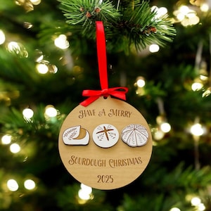 Merry Sourdough Christmas Ornament Bundle Laser File Digital Download SVG PDF