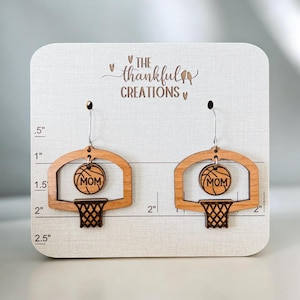 Basketball GOal Ohrring mit Stecker Bundle Laser-Datei Digitaler Download SVG PDF