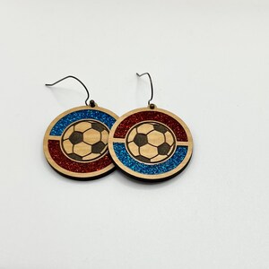Soccer Inlay Earring Dangle and Stud Bundle: Laser File SVG PDF Digital Download