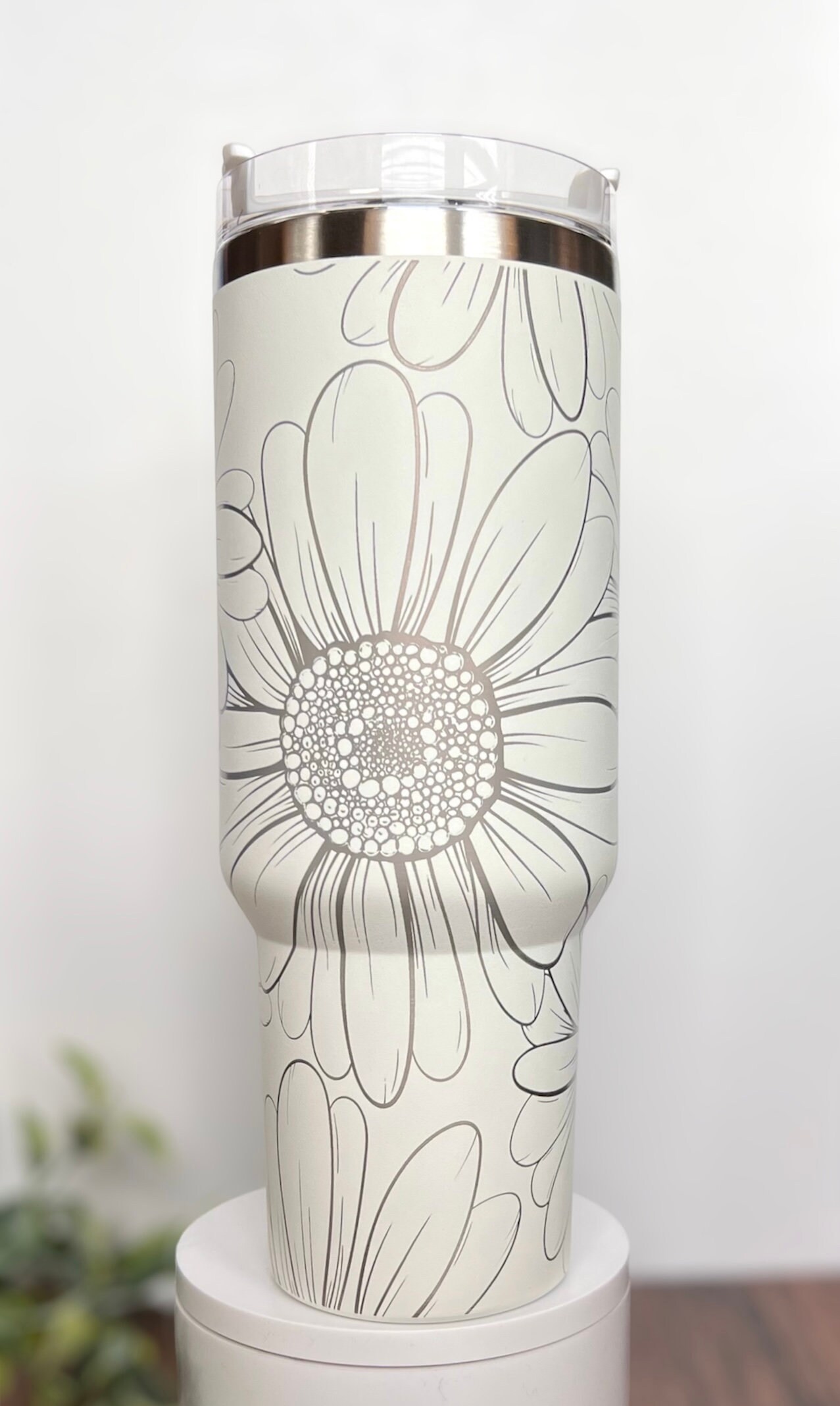 Floral Daisy 40 Oz Tumbler Laser Engraved Wrap Digital Download SVG PDF ...