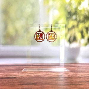 Round Center Square Inlay Earring Bundle Laser Cut File Digital Download SVG PDF