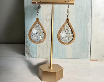 Layered Teardrop framed Earring Laser Cut File Flex Digital Download SVG PDF