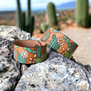 Cactus leren armband laserbestand digitaal downloadbestand SVG-pdf-bestand
