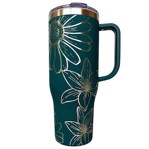 Daisy en Lily laserbestand gegraveerd 40 0z Tumbler Wrap digitale download SVG-pdf-bestand