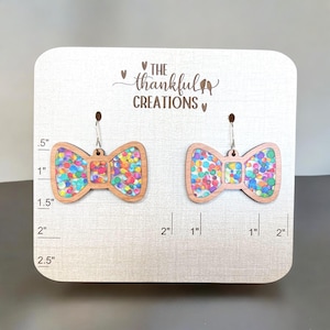 Bowtie Bow Tie Inlay Orecchini BUNDLE File Laser SVG PDF Download Digitale