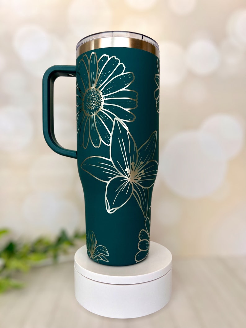Daisy and Lily Laser File Engraved 40 0z Tumbler Wrap Digital Download ...