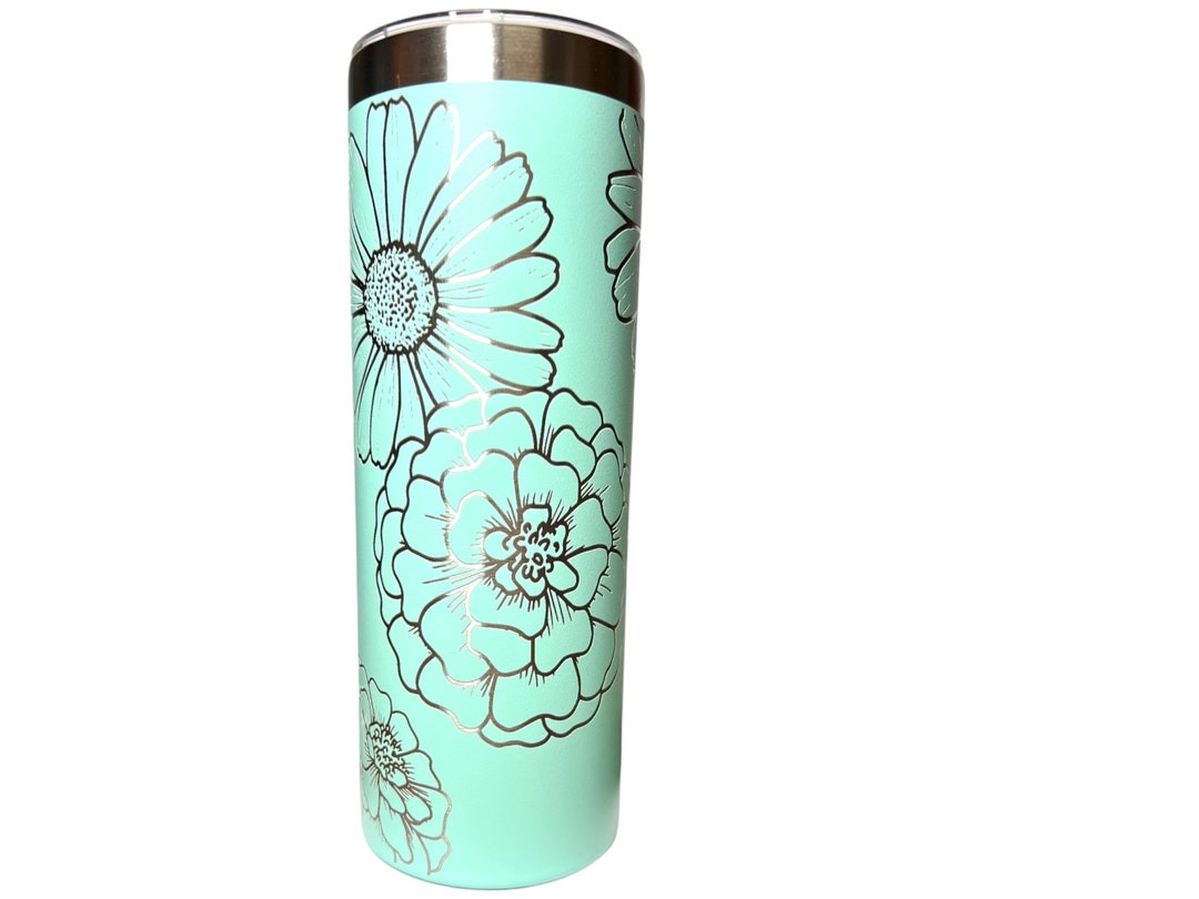 Floral Tumbler 20 Oz Wrap Laser File: Daisy Marigold Design (SVG, PDF ...