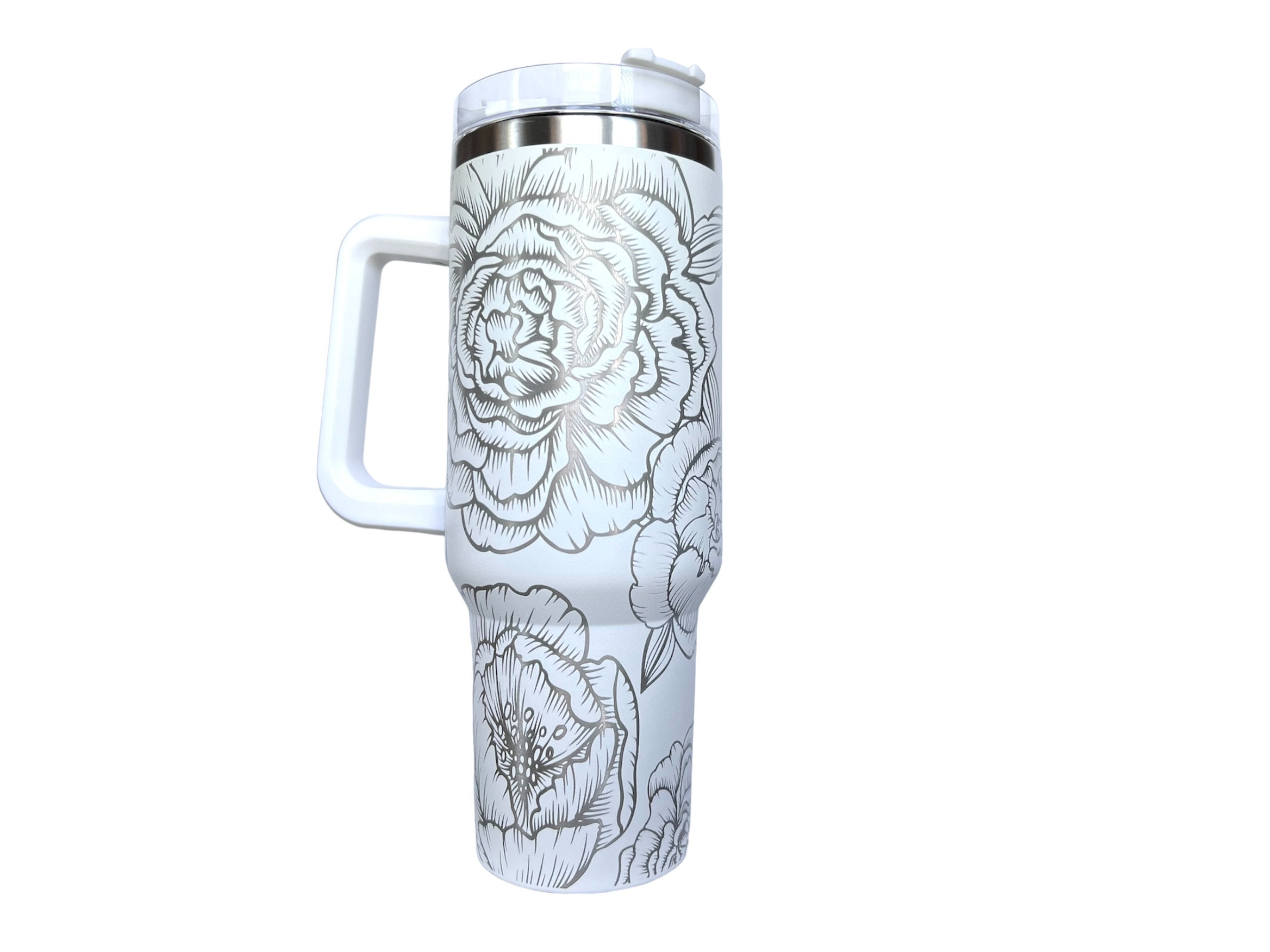 Peony Floral 40 Oz Tumbler Wrap Laser File Digital Download SVG PDF - Etsy