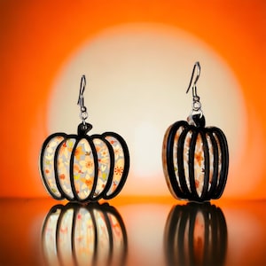 Pumpkin Fall Layered Framed Earring Laser Cut File Digital Download SVG PDF