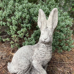 Large Rabbit Sculpture Stone Bunny figure Concrete rabbit Statue for Home and Garden rabbit figurine Garden Gift Handcrafted in USA