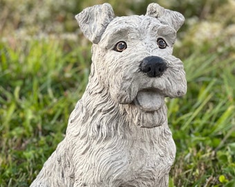 Wire fox terrier statue Large Airedale terrier sculpture Concret Wire haired terrier figure Outdoor and indoor figurine Pet memorial decor