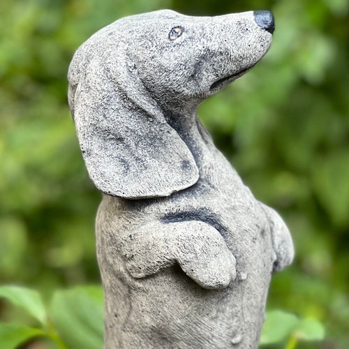 Dachshund Figure Dog Statue Memorial Stone Outdoor Sculpture Etsy