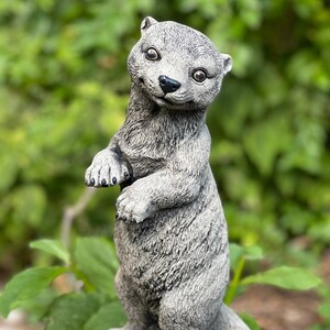 Otter Animal Figurine Backyard Decor Concrete Outdoor Sculpture Home ...