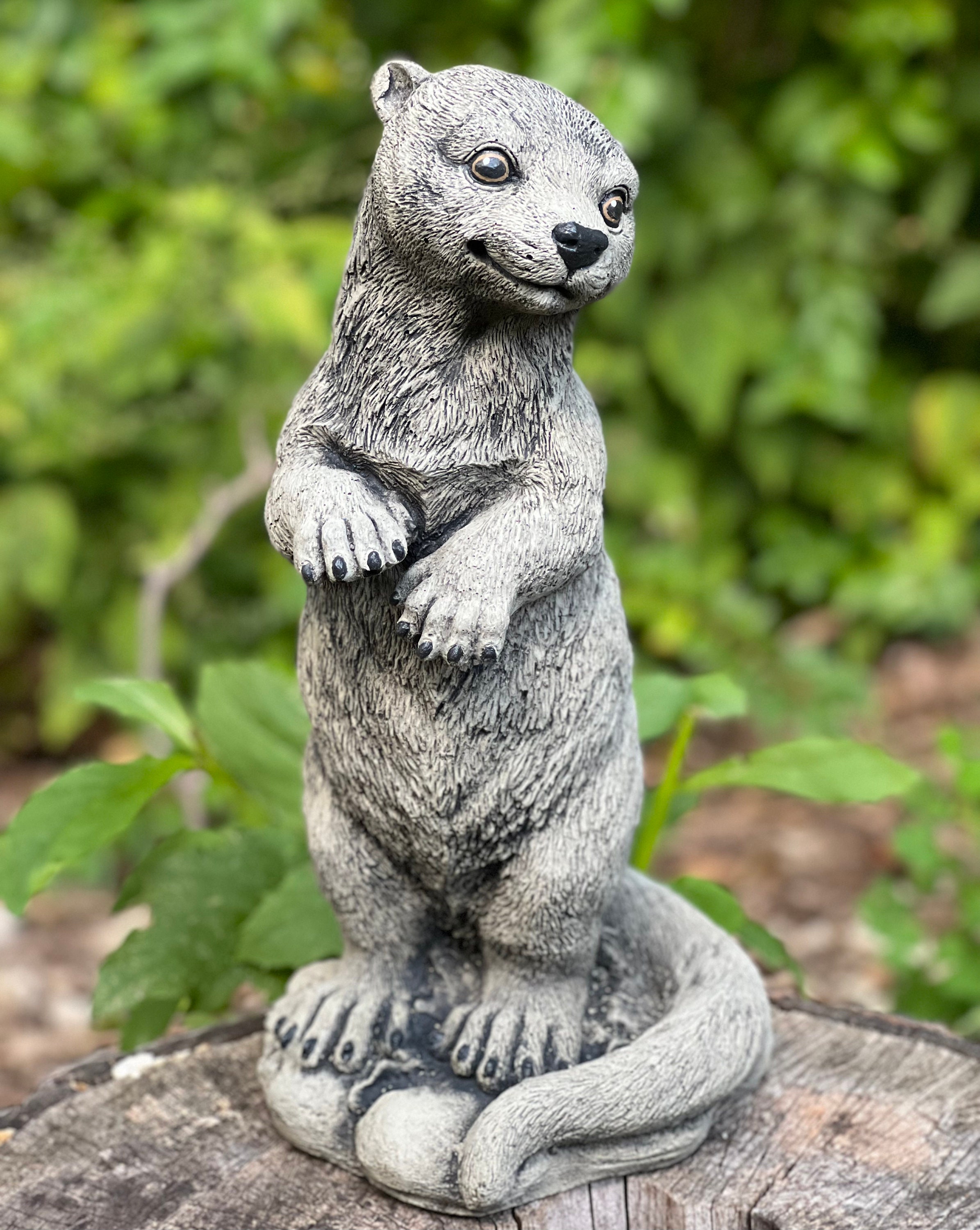 Otter Animal Figurine Backyard Decor Concrete Outdoor - Etsy