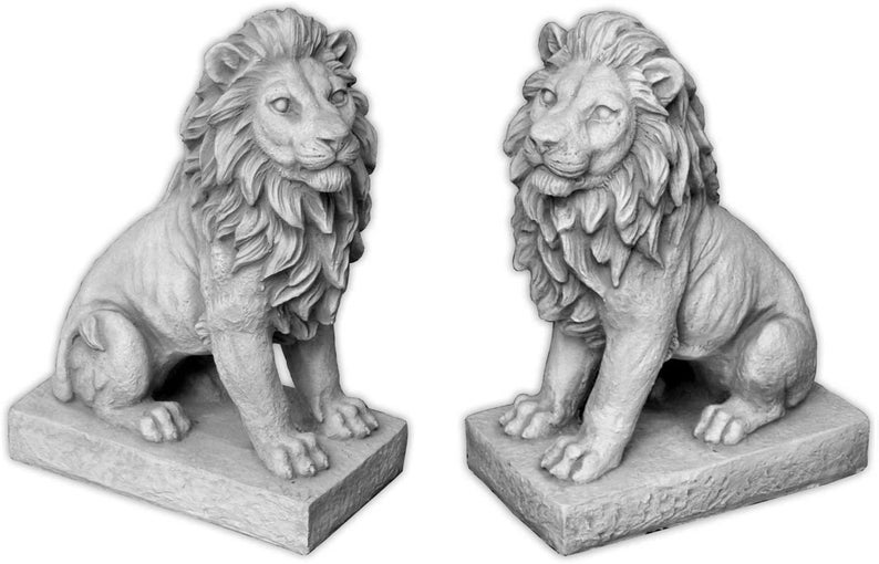 Concrete Pair of Lions for Entrance Way Outdoor Lion Statues Etsy