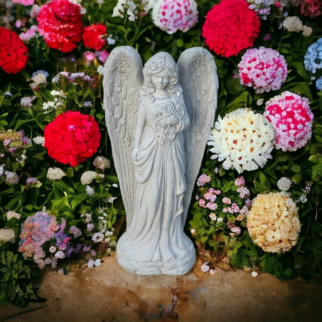 Religious Concrete Statue Concrete Massive Praying Angel Figurine