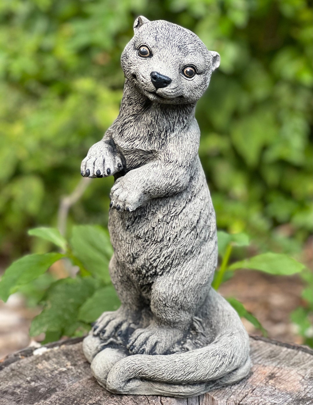Otter Animal Figurine Backyard Decor Concrete Outdoor Sculpture Home ...