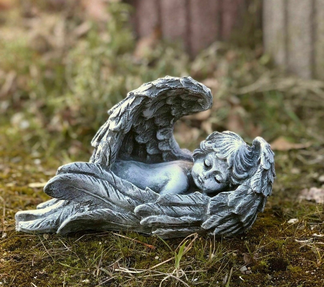 Baby Angel Memorial Statue Cherub Angel Sculpture Outdoor Etsy
