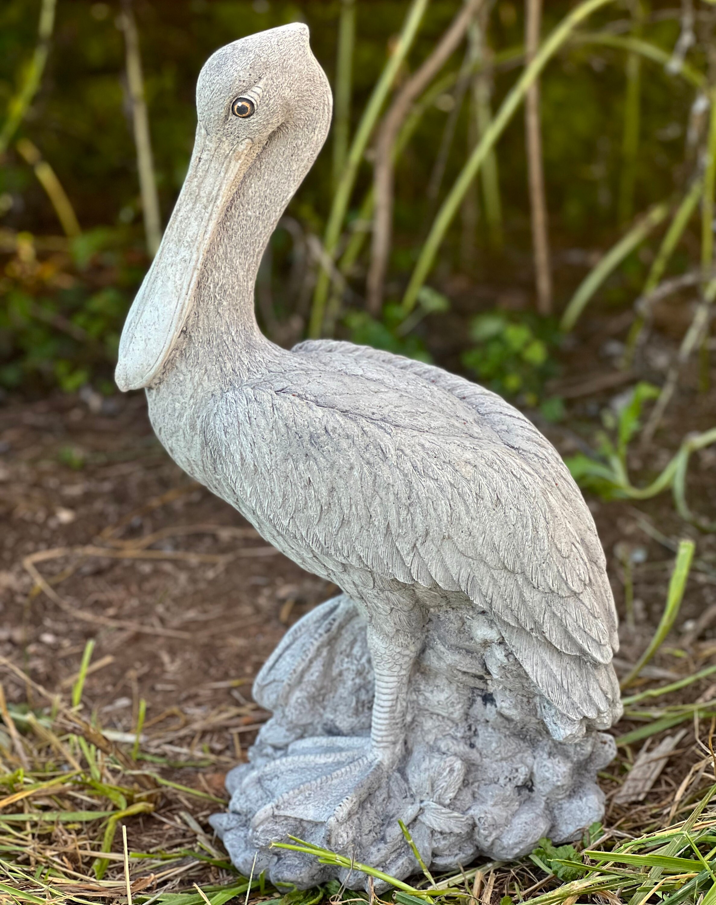 Stone Pelican Statue Concrete Pelican Sculpture Garden Bird Etsy