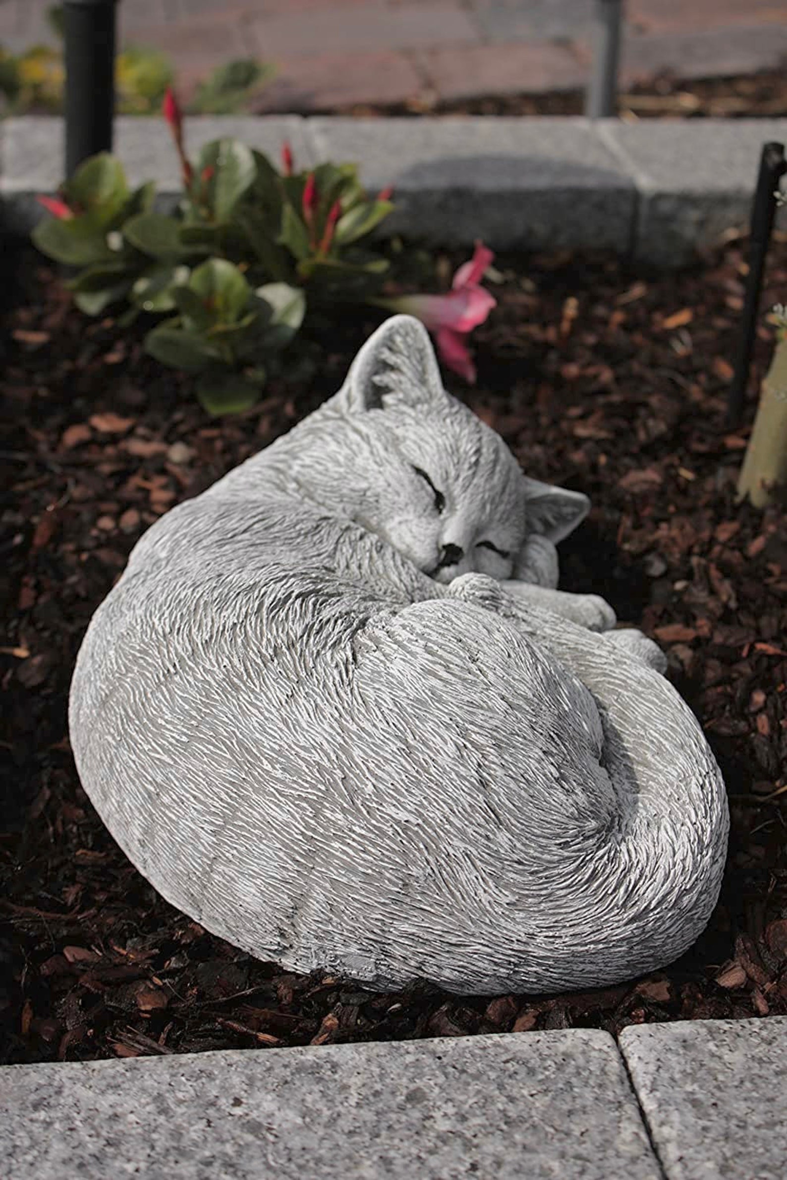 Garden Statue Sleeping Cat Figure Handmade Pet Memorial Etsy