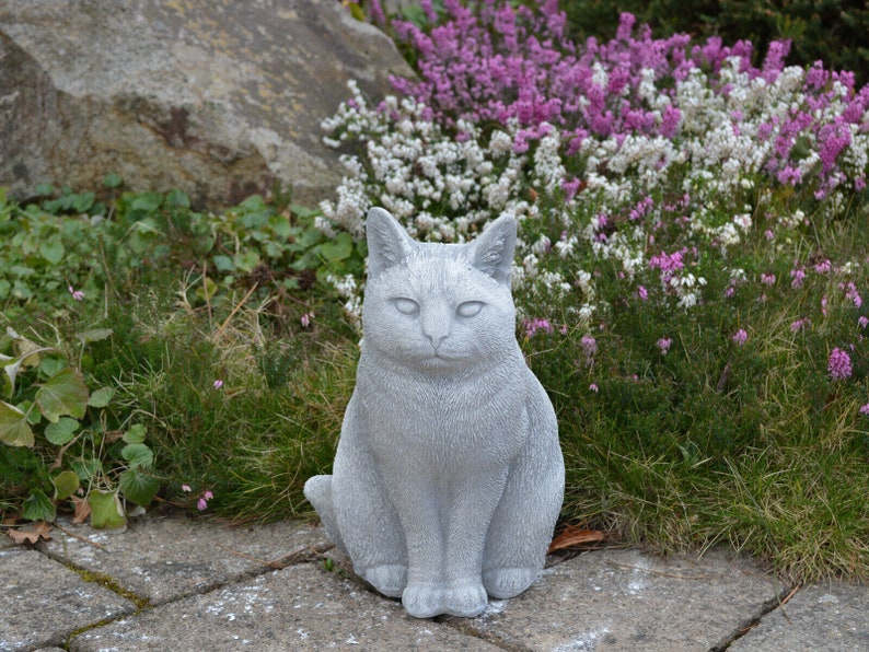 Cat Garden Statue Cat Memorial Indoor Outdoor Sculpture Cement Etsy