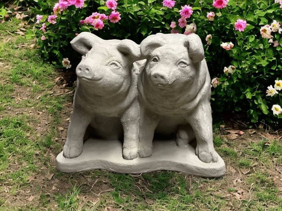 Massive Pig Pals Sculpture Large Two Pigs Statue Farm Animals Etsy