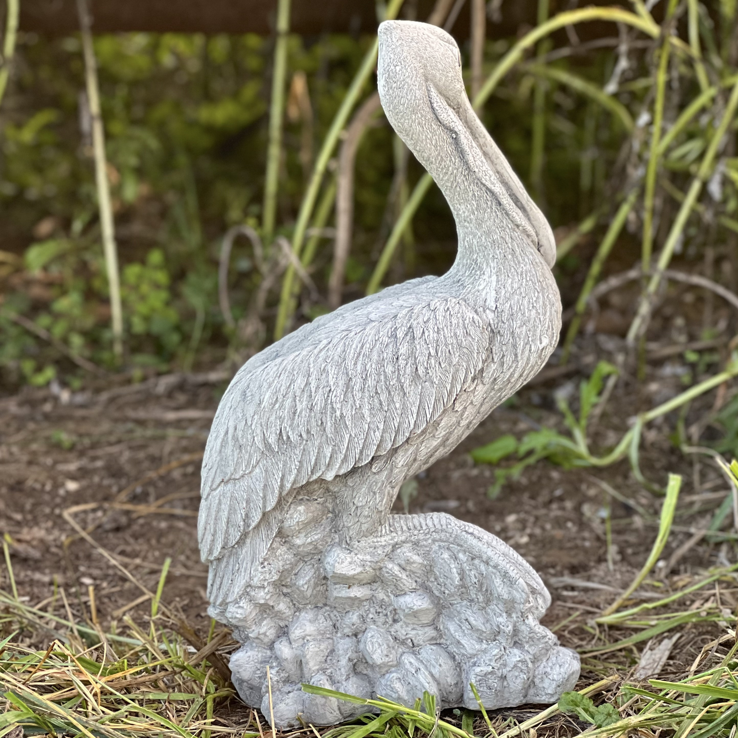 Stone Pelican Statue Concrete Pelican Sculpture Garden Bird Etsy