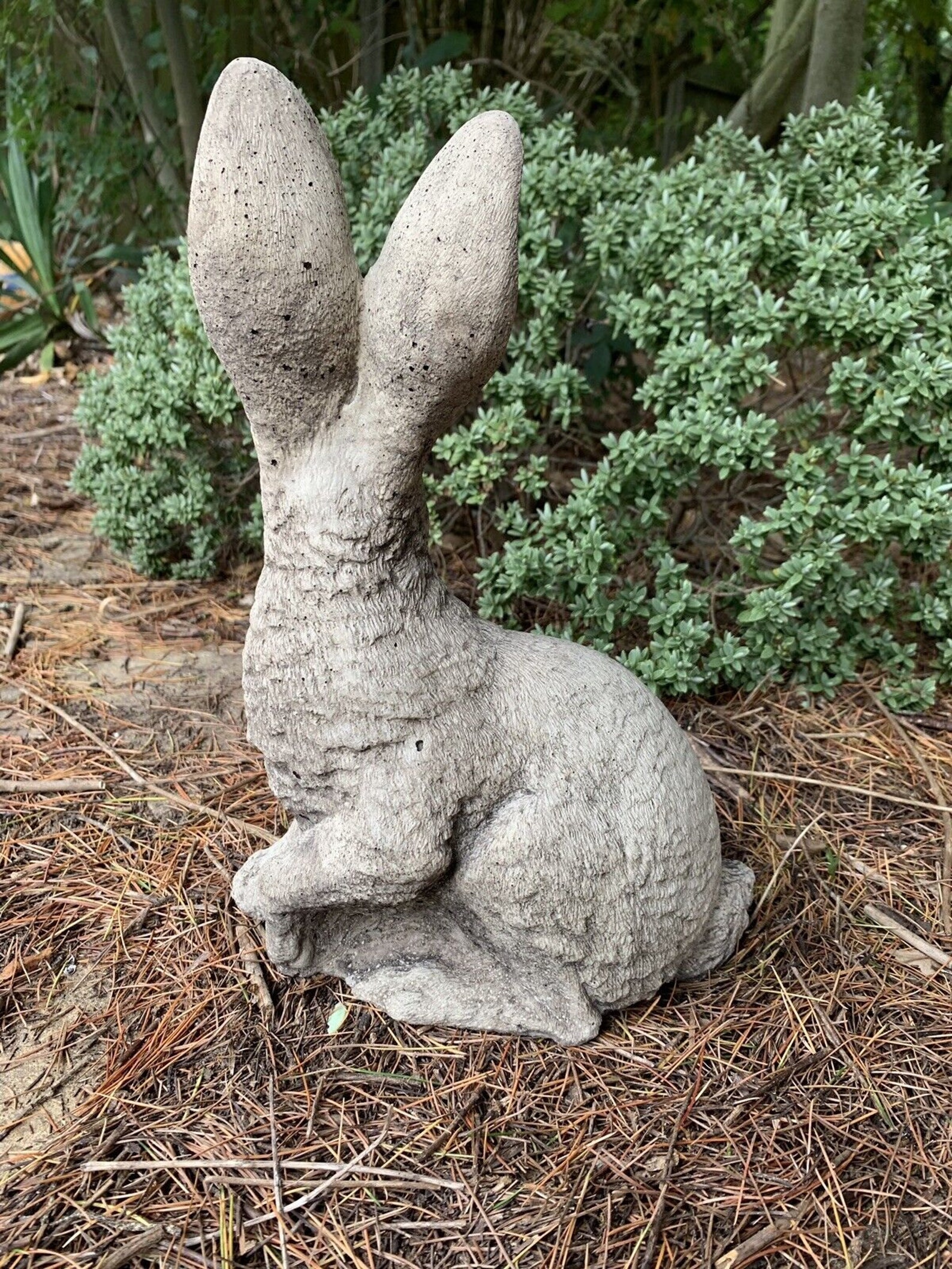 Large Rabbit Sculpture Stone Bunny Figure Concrete Rabbit Etsy