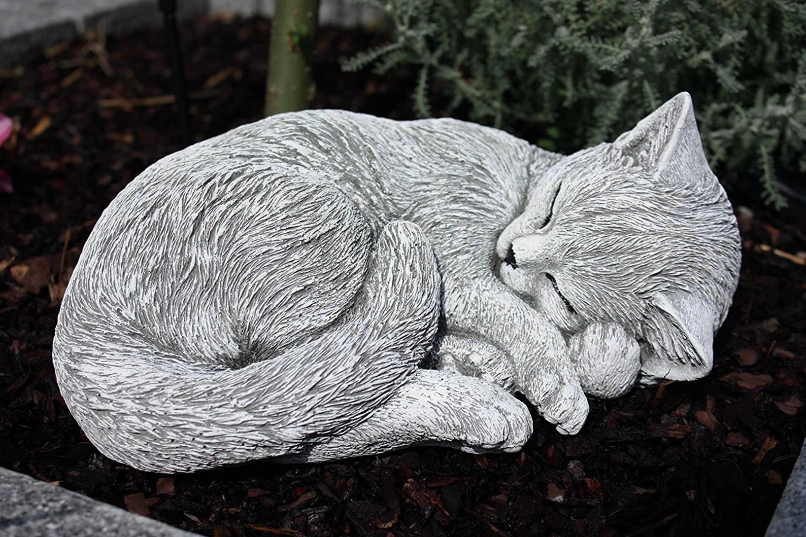 Garden Statue Sleeping Cat Figure Handmade Pet Memorial Etsy