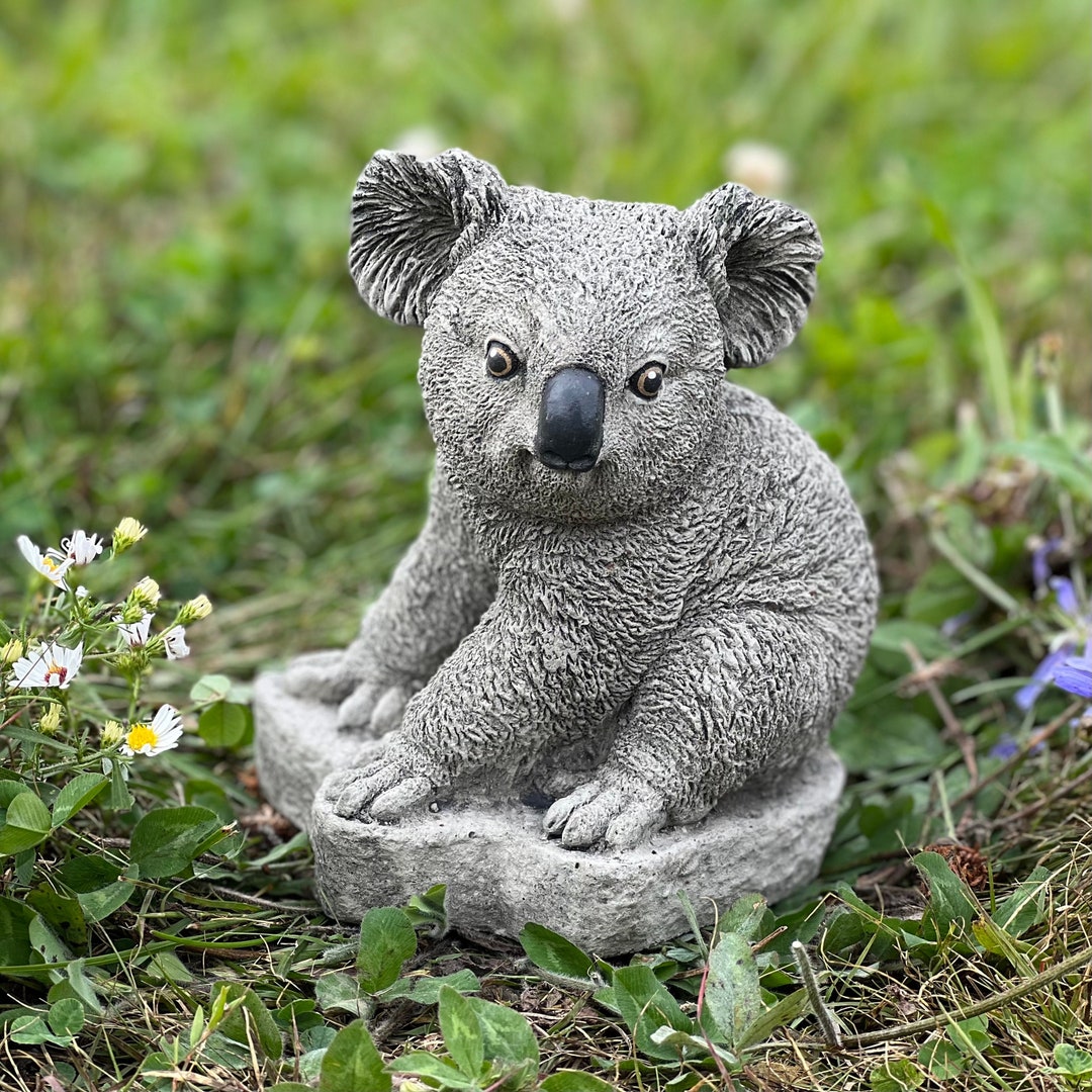 Baby Koala Statue Concrete Koala Figurine Wildlife Sculpture Etsy