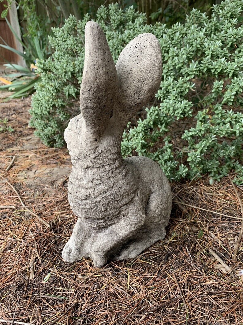 Large Rabbit Sculpture Stone Bunny Figure Concrete Rabbit Etsy