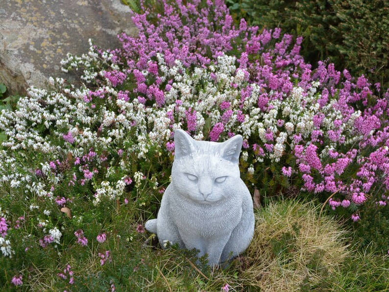 Cat Garden Statue Cat Memorial Indoor Outdoor Sculpture Cement Etsy