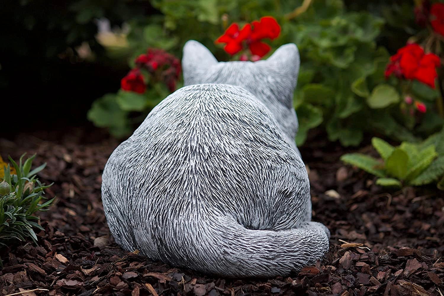 Cat Memorial Statue Sitting Cat Figure Concrete Cat Garden Etsy
