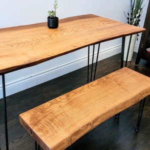 Live Edge Modern Rustic Kitchen Table | Breakfast Nook | Small Dining ...