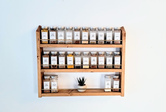 Stylish 1828 Wide 3 Shelf Brass Rod Spice Rack Unique Modern Wall Mounted or Countertop Kitchen Pantry Organization Storage Solutions Etsy