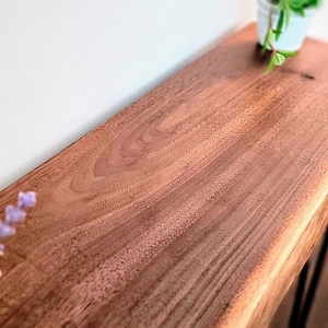 Live Edge Solid Black Walnut Console Table | Wooden Handmade Plant Stand | Entryway Mud Room Table | Rustic Farmhouse Modern Hall Sofa Table