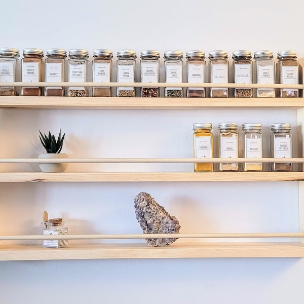 Wood Storage Shelf Spice Rack Etsy
