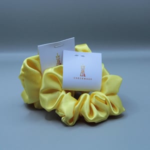 Scrunchie Satin Hair Tie Ponytail Holder Yellow