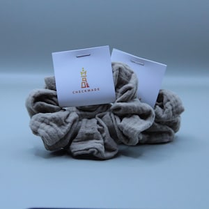 Scrunchie muslin hair tie ponytail holder beige