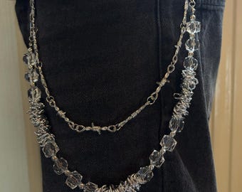 Double Knot Acrylic Barbwire Wallet Chain | Y2K Streetwear Jeans Accessory